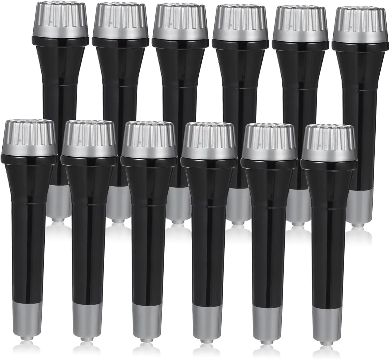 Speech Simulation occasional Durable Black Plastic Kids Microphone 12 Count Toy Microphones Pretend Play Mini for Kids 