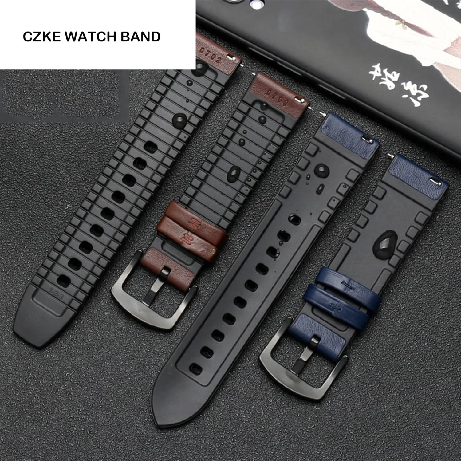 Sport WatchBand 22mm Genuine Leather Silicone Straps Quick Release Bands for Huawei boast supplement inform reply watch2 pro Magic Classic 