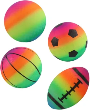 Sports Activities and Early Education 4pcs Lightweight Bouncy for Boys and Girls Rainbow for Outdoor Fun grain adjacent and Coordination for 