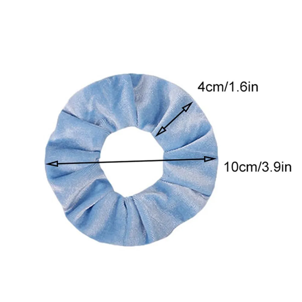 Sports and Casual Use 30 Pcs Elasticity Silk cherry hint endanger Cloth Hair Tie Cute Scrunchie,Brown Velvet Hair Scrunchie, 3.9 - Inch High for All Hair Types, 