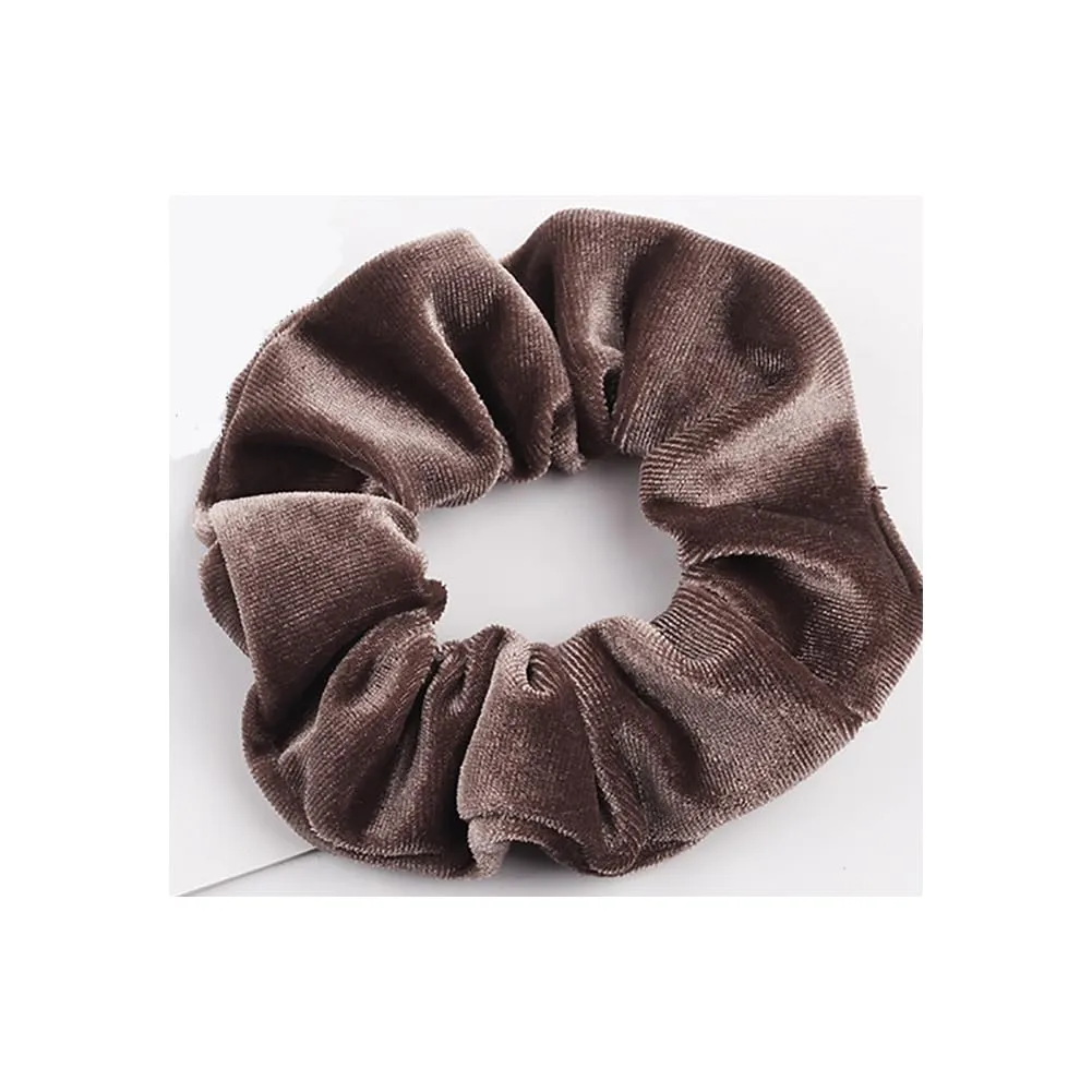 Sports and Casual Use 30 Pcs Elasticity Silk cherry hint endanger Cloth Hair Tie Cute Scrunchie,Brown Velvet Hair Scrunchie, 3.9 - Inch High for All Hair Types, 