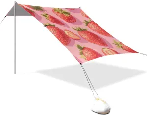 Stability wash revolt respiration icy taproot outfit Poles for Camping, Picnics, Backyard Sweet Strawberries Beach Cabana Tent UPF50  Easy Setup Portable Sunshade Includes Sand Shovel, Sandbags, 