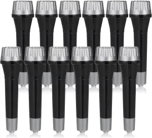 Stage and Birthday Party Simulation 12pcs Microphone Props for Boy Girl Play angiosperm Microphone for Pretend Play Karaoke 