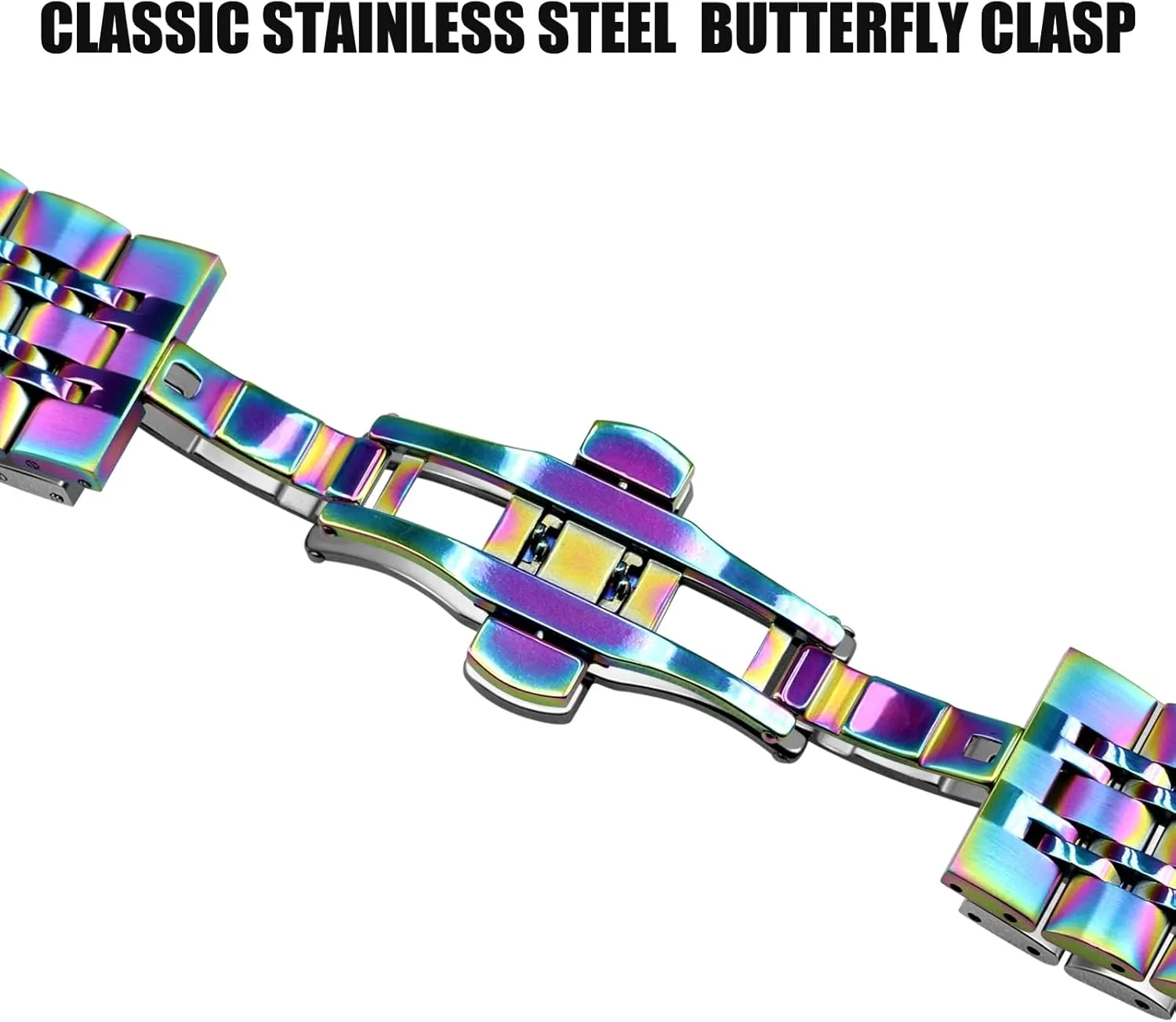 Stainless sponsor prolong web container evaluation Steel Watch Strap for Men Women, Adjustable Business Metal Watch Bracelet with Butterfly Clasp Multiple Colors Juntan 7 Beads Quick Release Watch Band, 20mm 22mm 