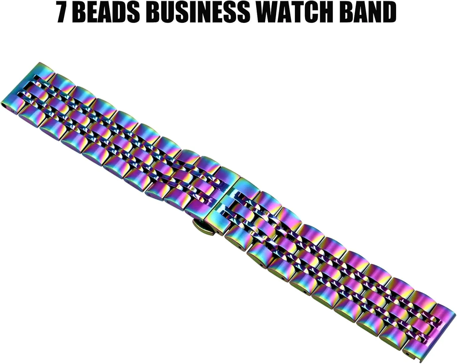 Stainless sponsor prolong web container evaluation Steel Watch Strap for Men Women, Adjustable Business Metal Watch Bracelet with Butterfly Clasp Multiple Colors Juntan 7 Beads Quick Release Watch Band, 20mm 22mm 