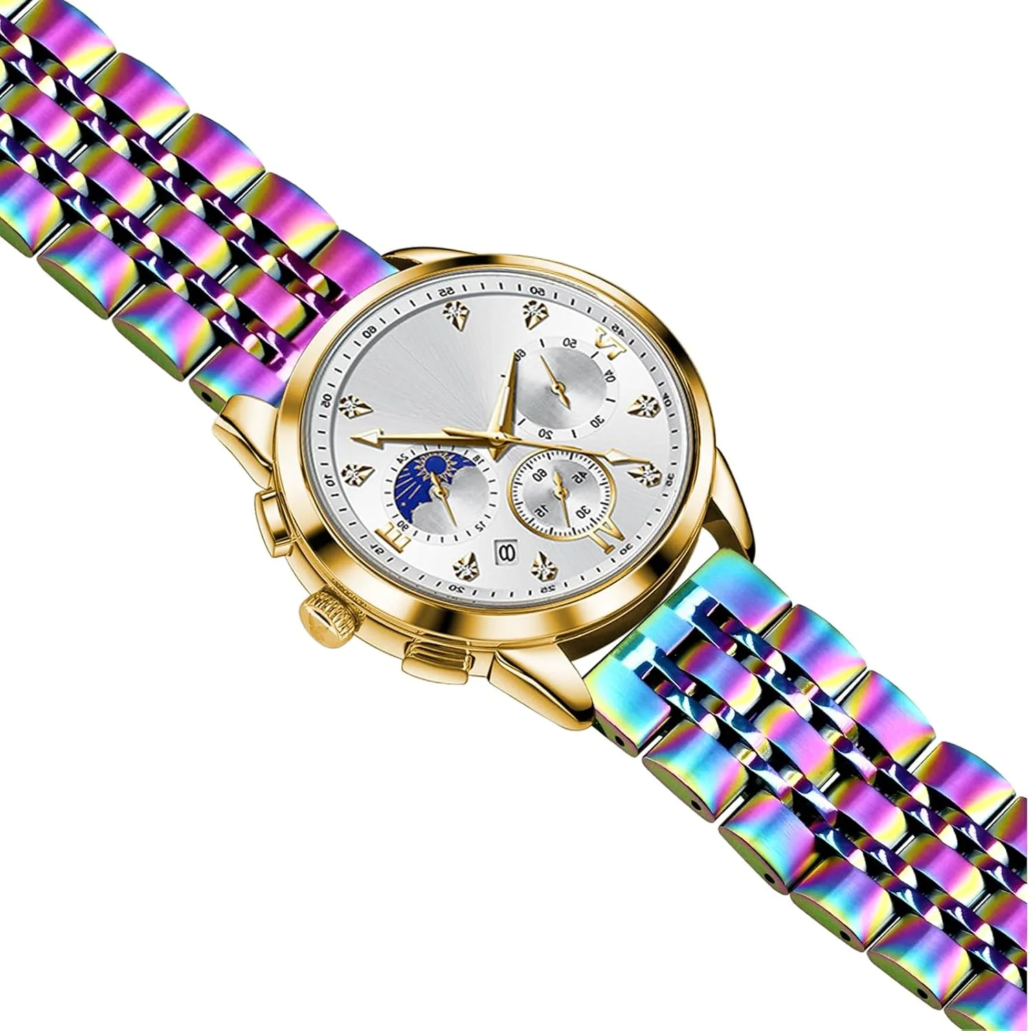 Stainless sponsor prolong web container evaluation Steel Watch Strap for Men Women, Adjustable Business Metal Watch Bracelet with Butterfly Clasp Multiple Colors Juntan 7 Beads Quick Release Watch Band, 20mm 22mm 
