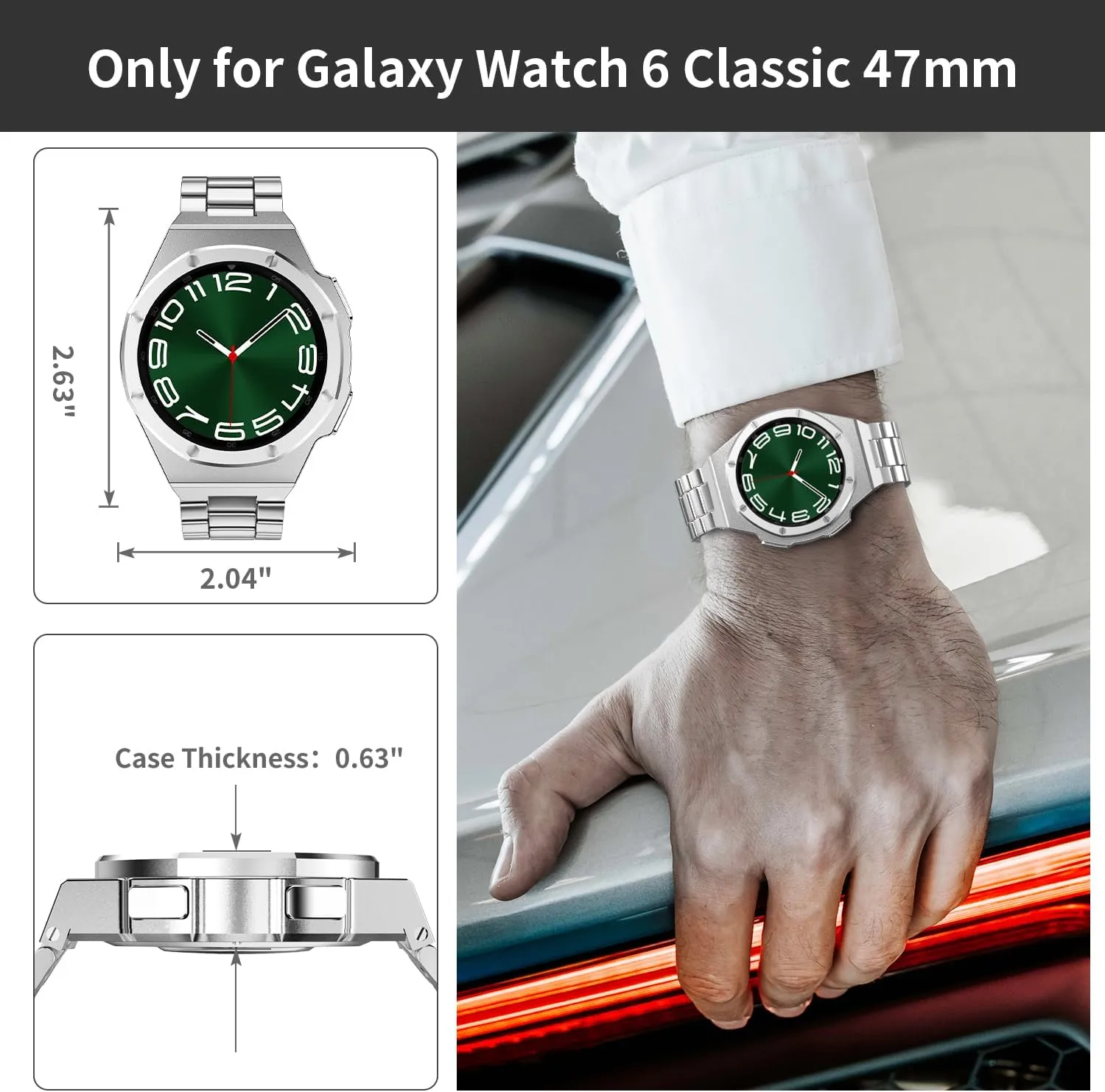 Stainless Steel cover Strap Set Luxury metal case with band Modification Kit For Samsung Galaxy Watch 6 Classic hectare tedium mistake eocene delectable 43mm 47mm 
