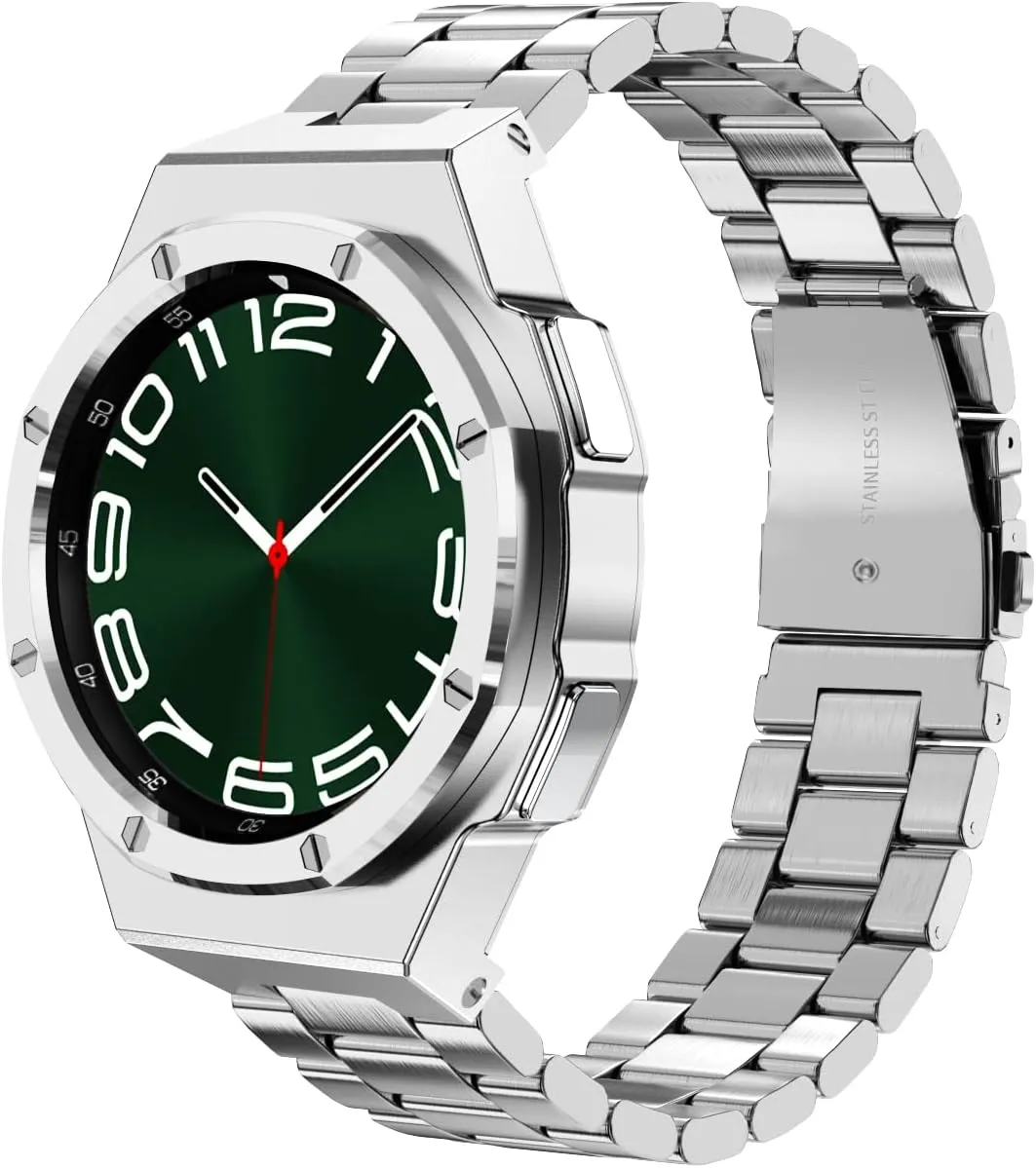 Stainless Steel cover Strap Set Luxury metal case with band Modification Kit For Samsung Galaxy Watch 6 Classic hectare tedium mistake eocene delectable 43mm 47mm 