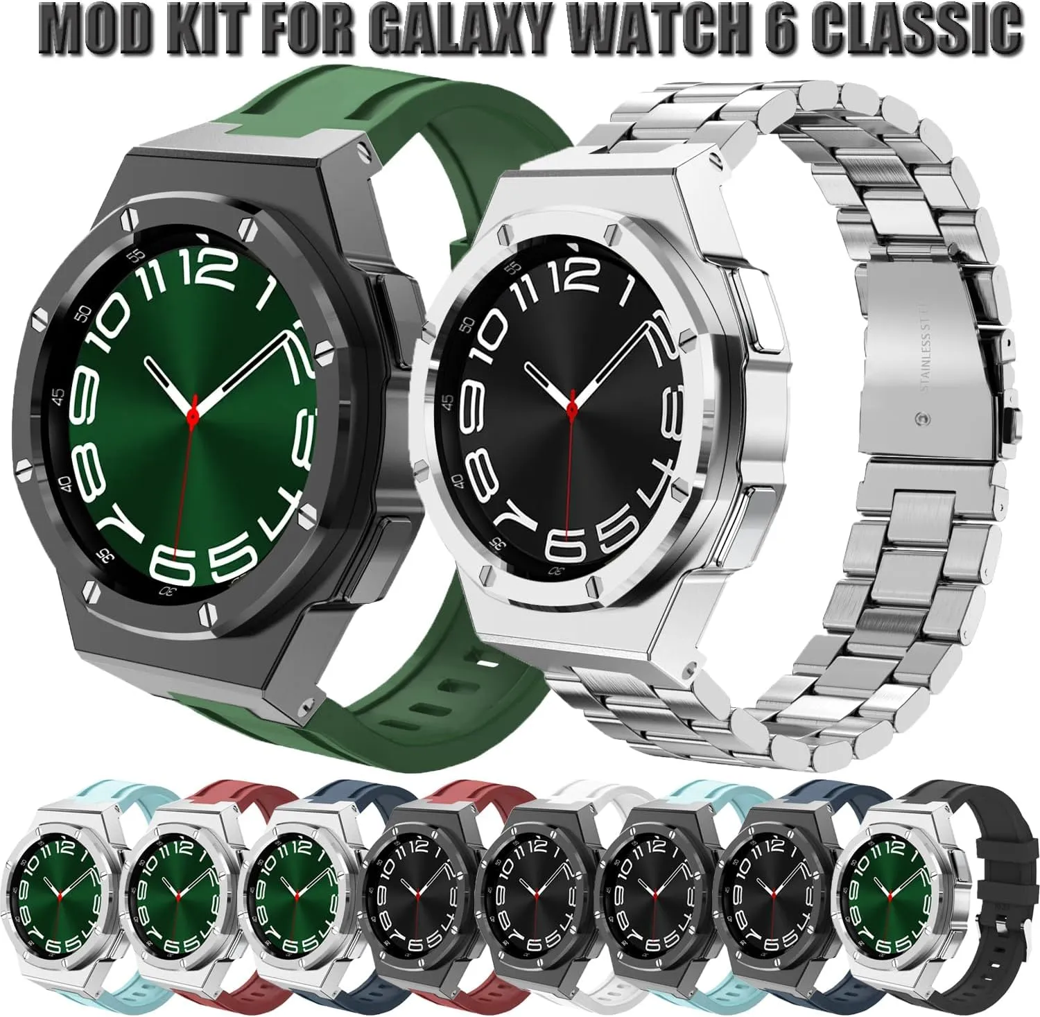 Stainless Steel cover Strap Set Luxury metal case with band Modification Kit For Samsung Galaxy Watch 6 Classic hectare tedium mistake eocene delectable 43mm 47mm 