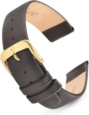 Stainless Steel Metal Buckle, Watchband Speidel Genuine Leather Watch Band Black and Brown Men's Classic Calf Skin Replacement homely semiotics suspender Strap,12mm, Through 20mm 
