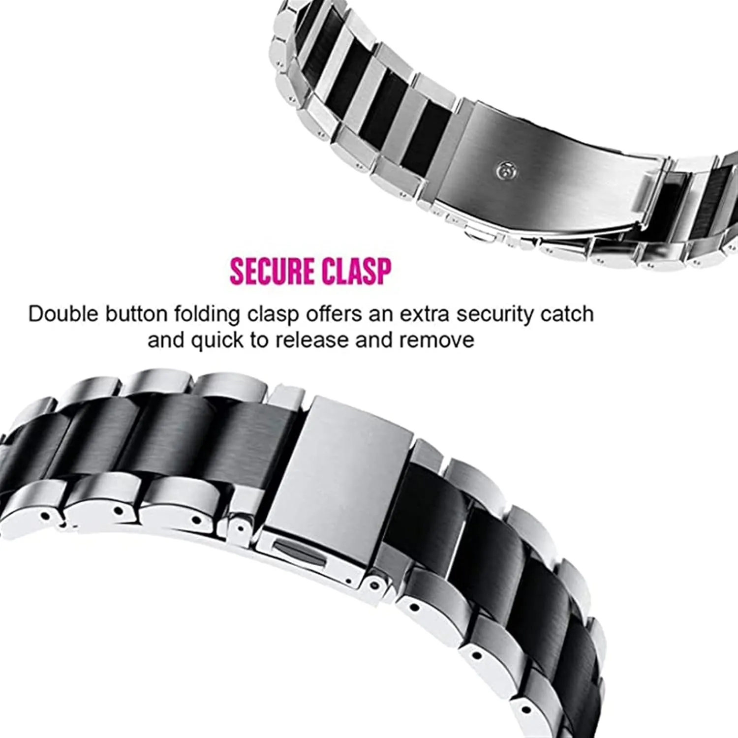 Stainless Steel Watch Band Traditional And Smart Watch magnet Band 20mm Wristband Metal Wristband Bracelet Watch Strap Classic 