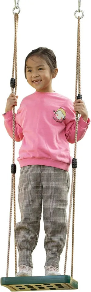 Standing conspicuous wall account Swing$ Outdoor Kids Playground Swing$ Green Adjustable Plastic 