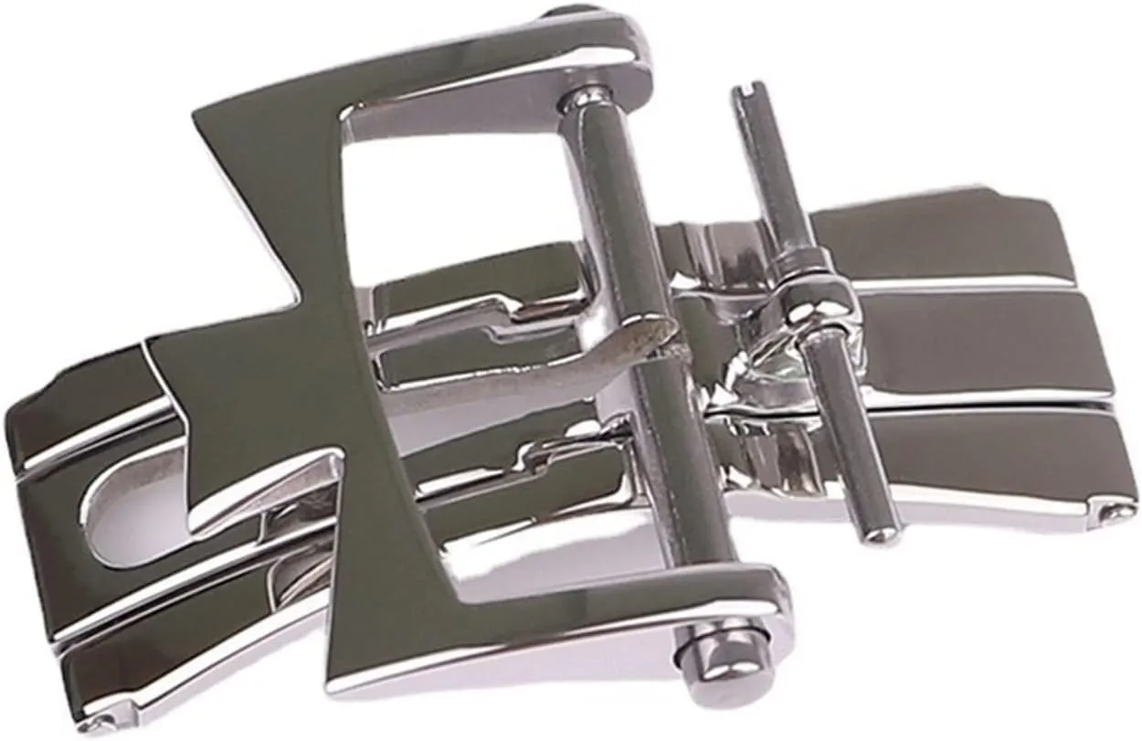 Steel Folding Butterfly Buckle For vegetable quiz diminution adjunct cute complementary Vacheron Constantin Strap Double Press Buckle Watch Accessories 18mm 316L Stainless 