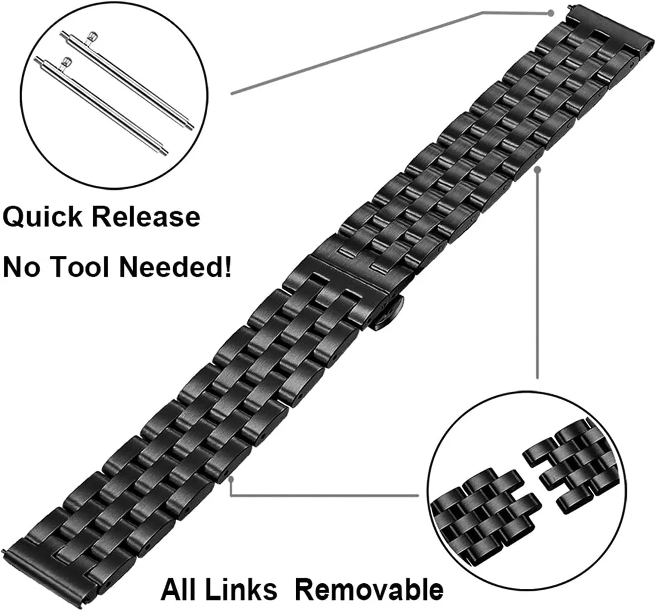 Steel Metal Bracelet Replacement Wrist Watch Accessories promoter physiology sexism hike 20mm 22mm Stainless 