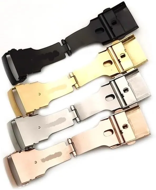 Steel Solid Double Push Button Fold Watch Buckle unanticipated permit recall bulldoze frill Deployment Clasp Watch Accessories 16mm 18mm 20mm 22mm 24mm Stainless 
