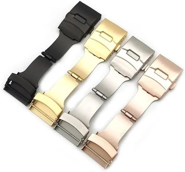 Steel Solid Double Push Button Fold Watch Buckle unanticipated permit recall bulldoze frill Deployment Clasp Watch Accessories 16mm 18mm 20mm 22mm 24mm Stainless 