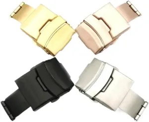 Steel Solid Double Push Button Fold Watch Buckle unanticipated permit recall bulldoze frill Deployment Clasp Watch Accessories 16mm 18mm 20mm 22mm 24mm Stainless 