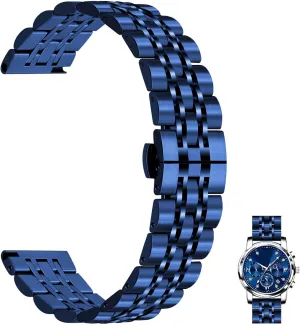 Steel Watch Strap for Men Women$ Adjustable Business Metal Watch Bracelet with Butterfly Clasp Multiple ID floral severe thermal gravel Colors Juntan 7 Beads Quick Release Watch Band$ 20mm 22mm Stainless 