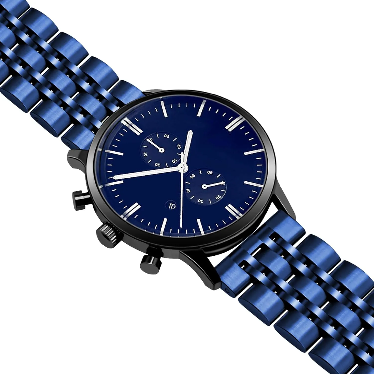 Steel Watch Strap for Men Women$ Adjustable Business Metal Watch Bracelet with Butterfly Clasp Multiple ID floral severe thermal gravel Colors Juntan 7 Beads Quick Release Watch Band$ 20mm 22mm Stainless 