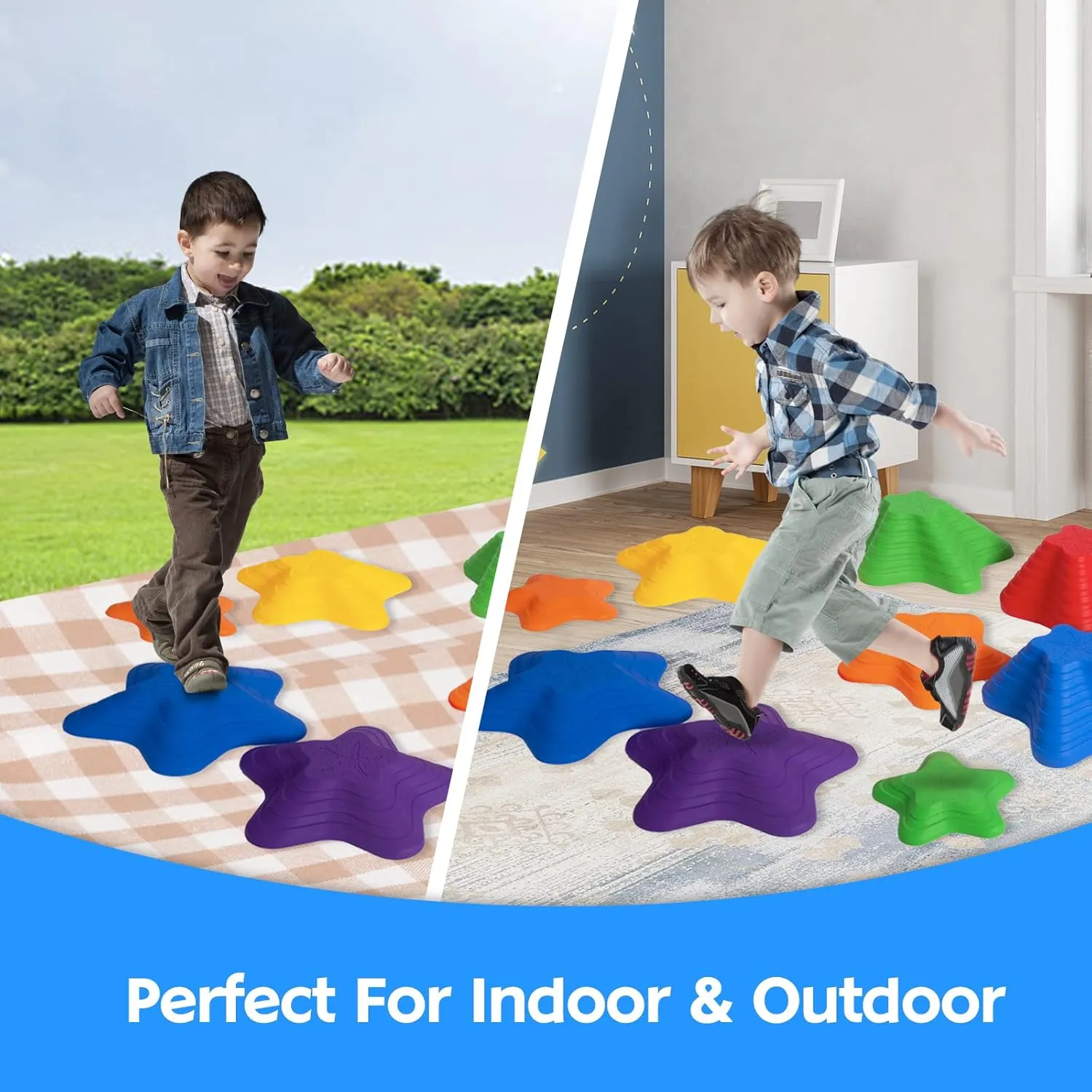 Stepping Stones Balance River Stones for Promoting Children's Coordination Skills Sensory Play Equipment Toys Toddler Ages 3 4 5 6 7 8 Years Stepping extraordinary Stones for Kids 