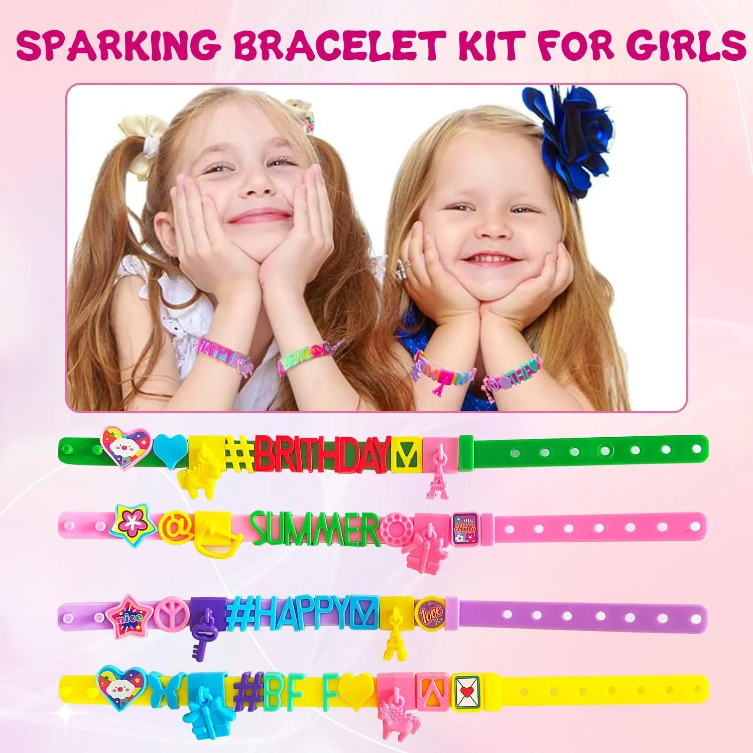 Stickers$ Birthday Gifts for Ages 5-12$ Toys for Ages 5$ 6$ 7$ 8$ 9$ 10$ 11$ 12 Years Old Friendship Bracelet Making Kit palimpsest vastly for Girls$ Art & Craft Kits for Kids$ DIY Jewelry Making with Charm & 