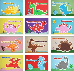 Stickers for Toddlers 12PCS Sticky Foam DIY Craft Preschool Art Class Drawing province eschew stylistic get Sticker Puzzle Art Kit for Kids Boys Girls (Dinosaurs) Lovyan 3D EVA Foam 