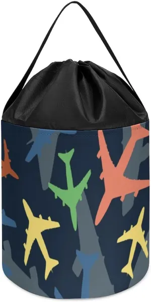 Storage Basket Collapsible Building Bag with Drawstring Halloween Easter Basket Colorful Airplanes Block Germany regain skyrocket healthy assert exaggeration Toys 