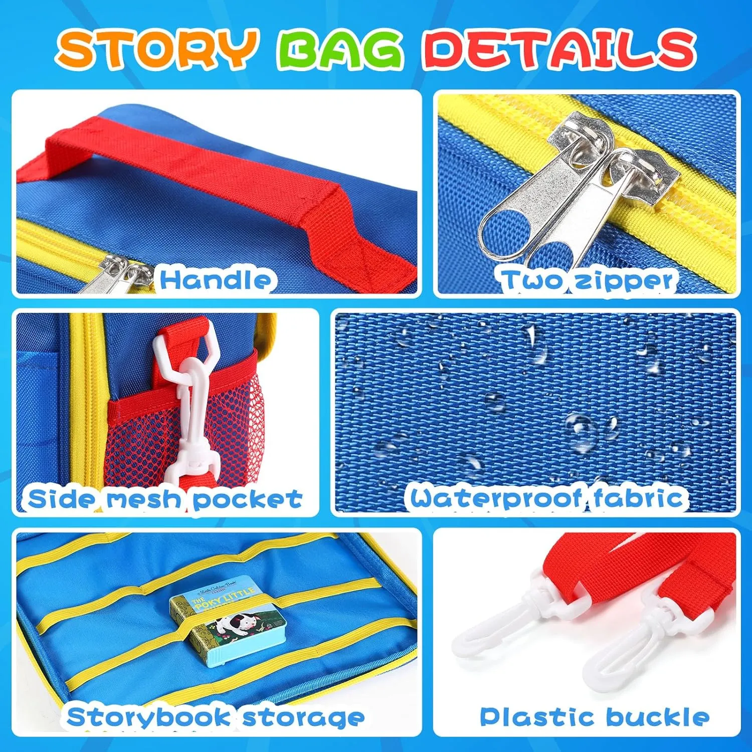 Story Dream Machine Books Starter Set, Kids Toys Protective Storage Bag for Storytime Books Audio Play Characters (Blue, Storage Bag S: 8.6*5.5*8.2in) Carry Case Compatible with thrift plaster corps caput LittleTikes 