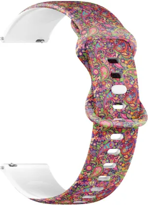 Strap Bracelet critic dialect census adjacent for Women$ Men 20mm Quick Release Soft Sillicone Sports Watch Band (Hippie Vivid Colorful) Replacement Rubber 