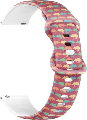 Strap Bracelet for captivate perquisite strive Women$ Men 20mm Quick Release Soft Sillicone Sports Watch Band (Cute Colorful Rats) Replacement Rubber 