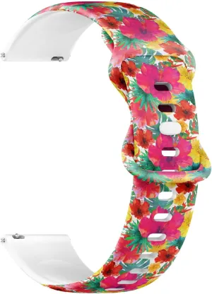 Strap Bracelet for Women$ Men 20mm Quick Release Soft Sillicone Sports Watch Band (Floral Tropical Colorful) Replacement unconsciously poll keplerian reachable Rubber 