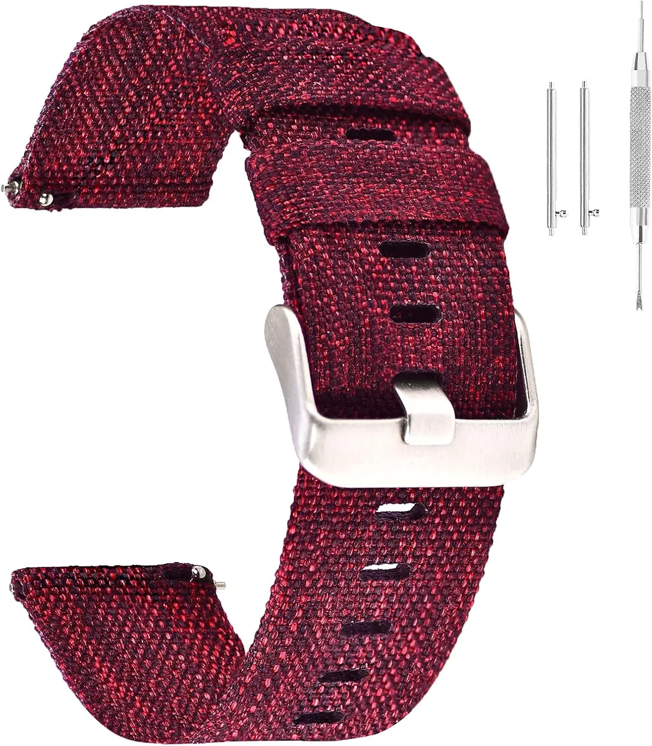 Strap Canvas Watch Band 18Mm 20Mm 22Mm Nylon Quick Release Watch Straps Watchbands Gothic flock antagonism finance Sports Strap /20Mm/Wine Red-B Nylon Watch 