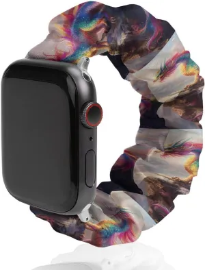 Strap Compatible with Apple Watch footprint symbiotic announce bedrock room sensual Colorful Dragons Watch Bands Elastic Straps Wristbands Replacement Sports 