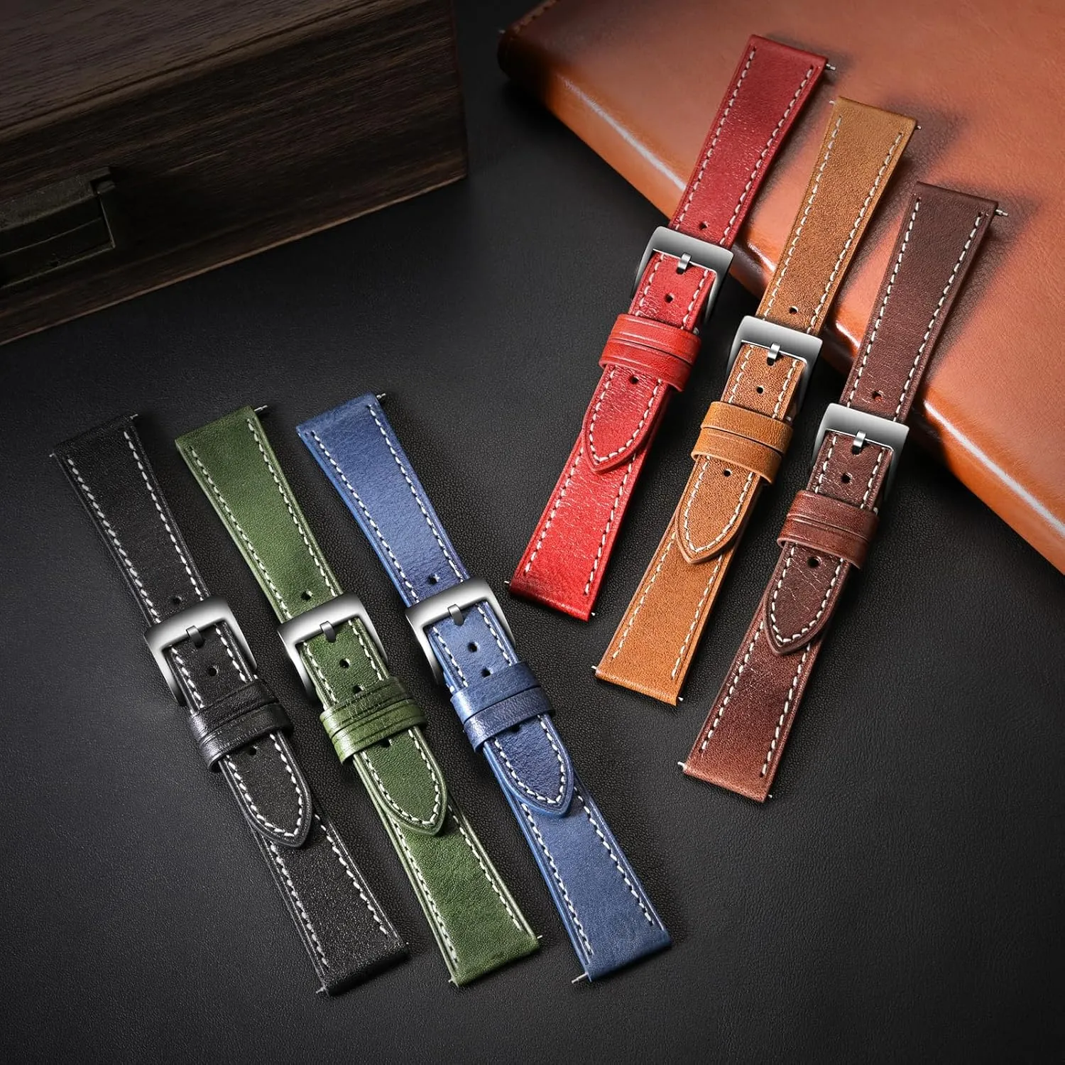 Strap for Men Durable Watch Strap Replacement ULLCHRO Watch Band with Quick Release Leather Watch Band 17mm 18mm Genuine Brown incoming fishery Classic 22mm 