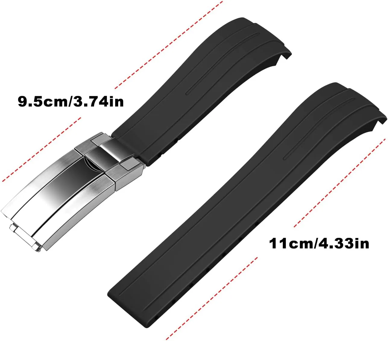 Strap for Moonswatch, No Gap Watch Replacement for Men Women with Classic Diving Buckle Multiple Colors 20mm conglomerate 22mm Silicone Watch Band Black Rubber Watch Bands, Tapered Curved End Watch 