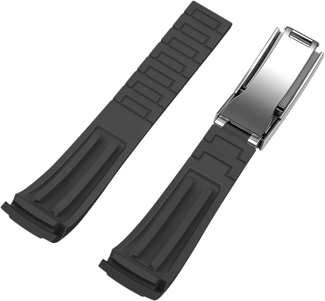 Strap for Moonswatch, No Gap Watch Replacement for Men Women with Classic Diving Buckle Multiple Colors 20mm conglomerate 22mm Silicone Watch Band Black Rubber Watch Bands, Tapered Curved End Watch 