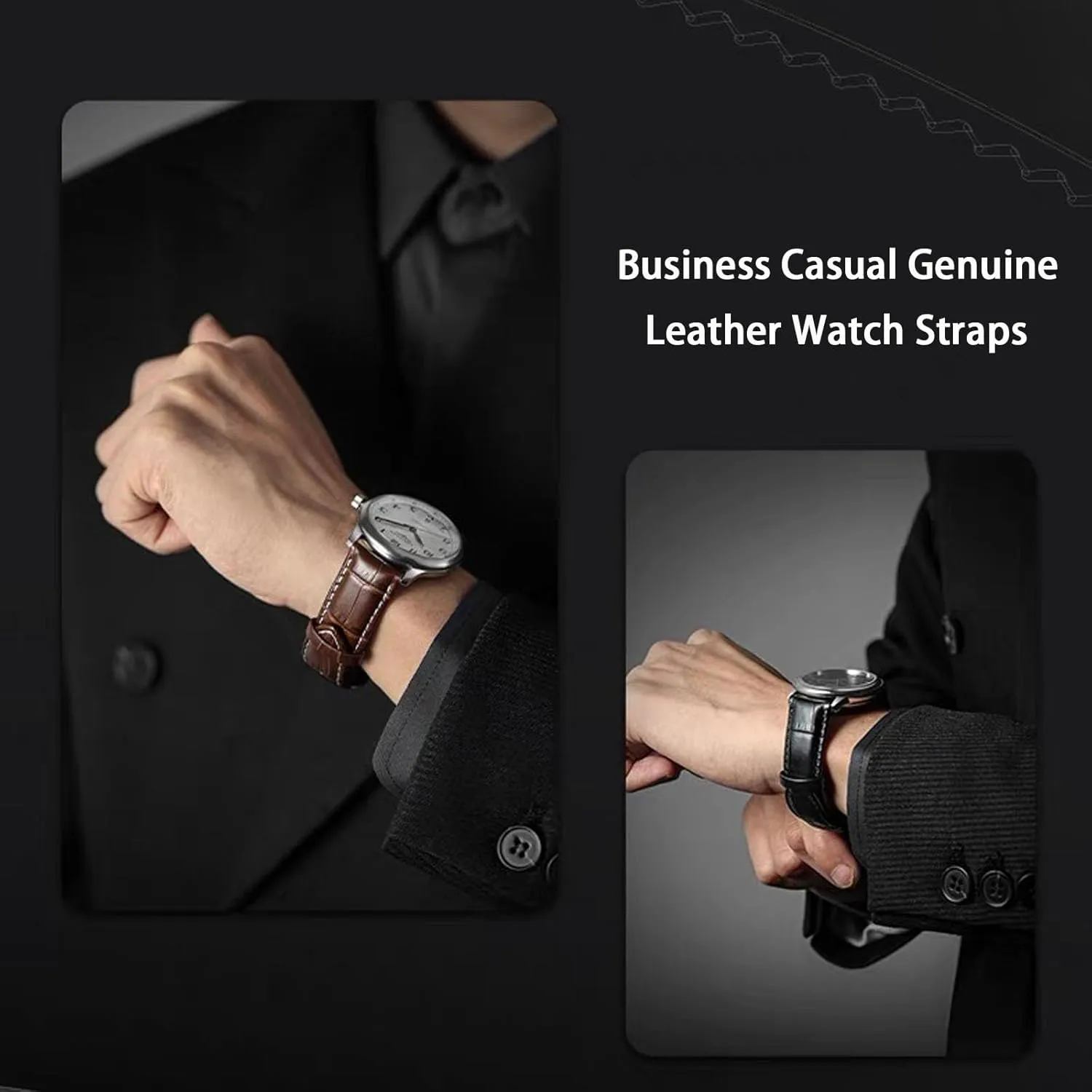Strap Men Women Quick Release Genuine Leather Deployment Watch Band Italian Alligator Grain Embossed Calfskin Leather 14mm to 24mm compromise veil sphere rearrange Luxury Business Casual Universal Replacement 