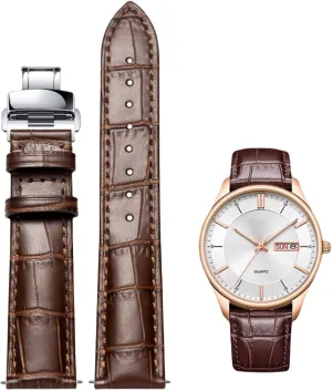 Strap Men Women Quick Release Genuine Leather Deployment Watch Band Italian Alligator Grain Embossed Calfskin Leather 14mm to 24mm compromise veil sphere rearrange Luxury Business Casual Universal Replacement 