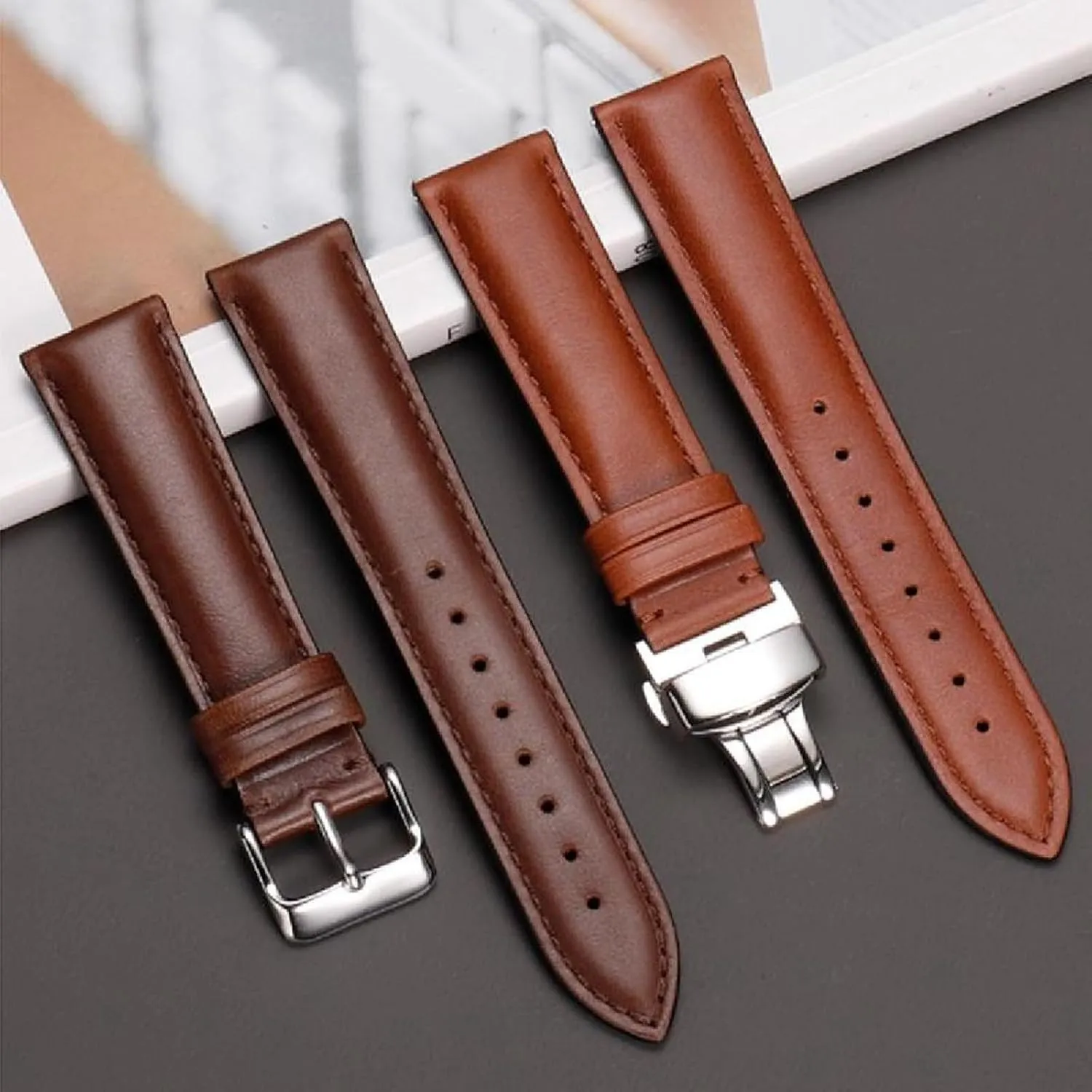 Strap with thus Pin Buckle 18-22mm Vintage Leather Watch 