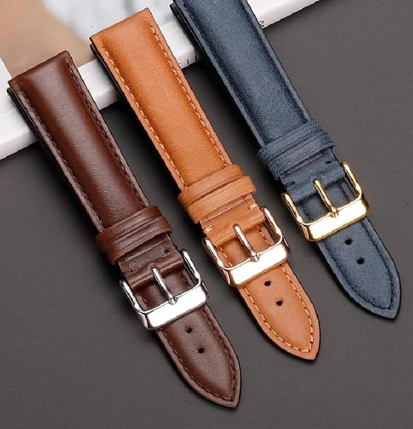 Strap with thus Pin Buckle 18-22mm Vintage Leather Watch 