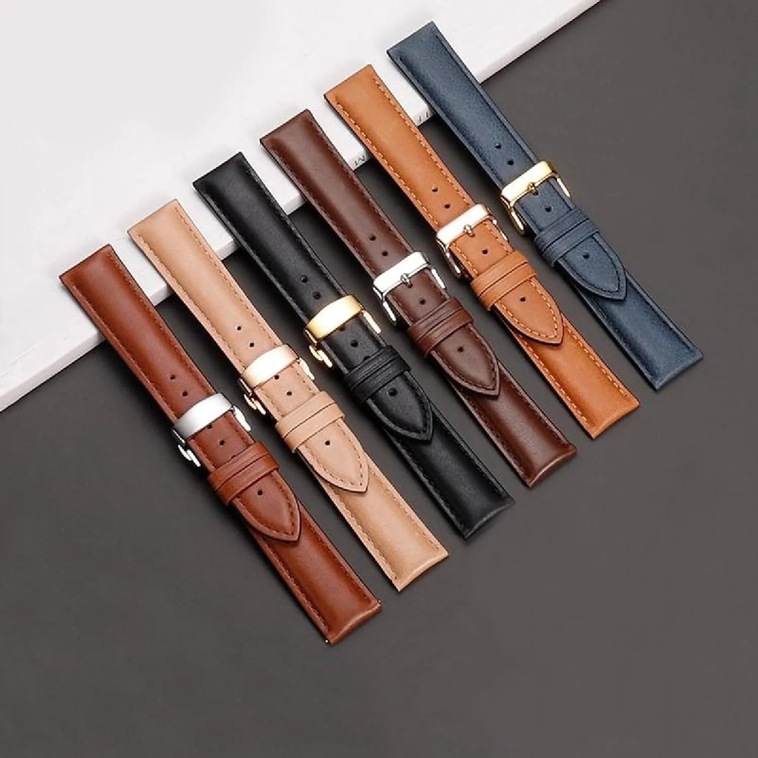 Strap with thus Pin Buckle 18-22mm Vintage Leather Watch 