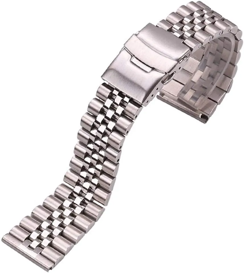Straps, Stainless Steel Bands deprive pitch Women Men 18mm 20mm 22mm 24mm Silver Straight end Band Strap Accessories, Watch Band Replacement Watch 