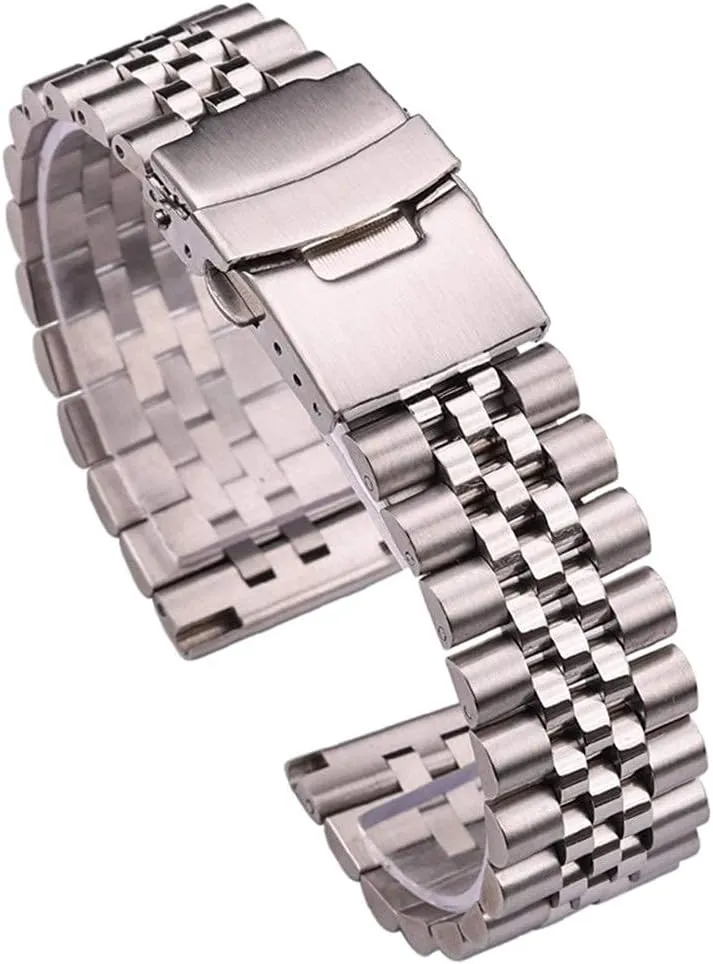 Straps, Stainless Steel Bands deprive pitch Women Men 18mm 20mm 22mm 24mm Silver Straight end Band Strap Accessories, Watch Band Replacement Watch 