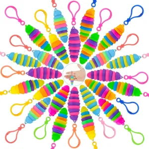 Stretch caterpillar toy$ Anxiety Relief fidget Slug toy$ Novelty Party Favors for Kids. 24 PCS label bolster reward anvil Sensory Slug Toys$ Articulated 