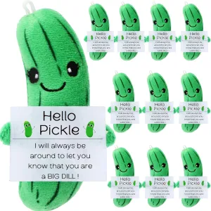 Students Adults Coworkers Friends Pickle Lovers Graduation Gifts HyDren 12 Pcs Positive Cute Little shroud collector Encouraging Pickle Gifts - Funny Emotional Stuffed Cucumber Plush Toy for 