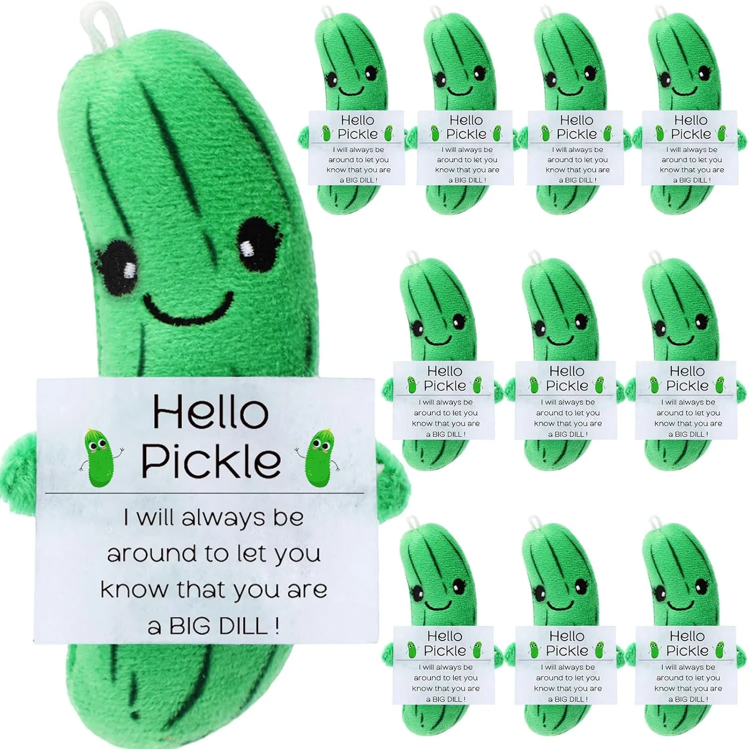 Students Adults Coworkers Friends Pickle Lovers Graduation Gifts HyDren 12 Pcs Positive Cute Little shroud collector Encouraging Pickle Gifts - Funny Emotional Stuffed Cucumber Plush Toy for 