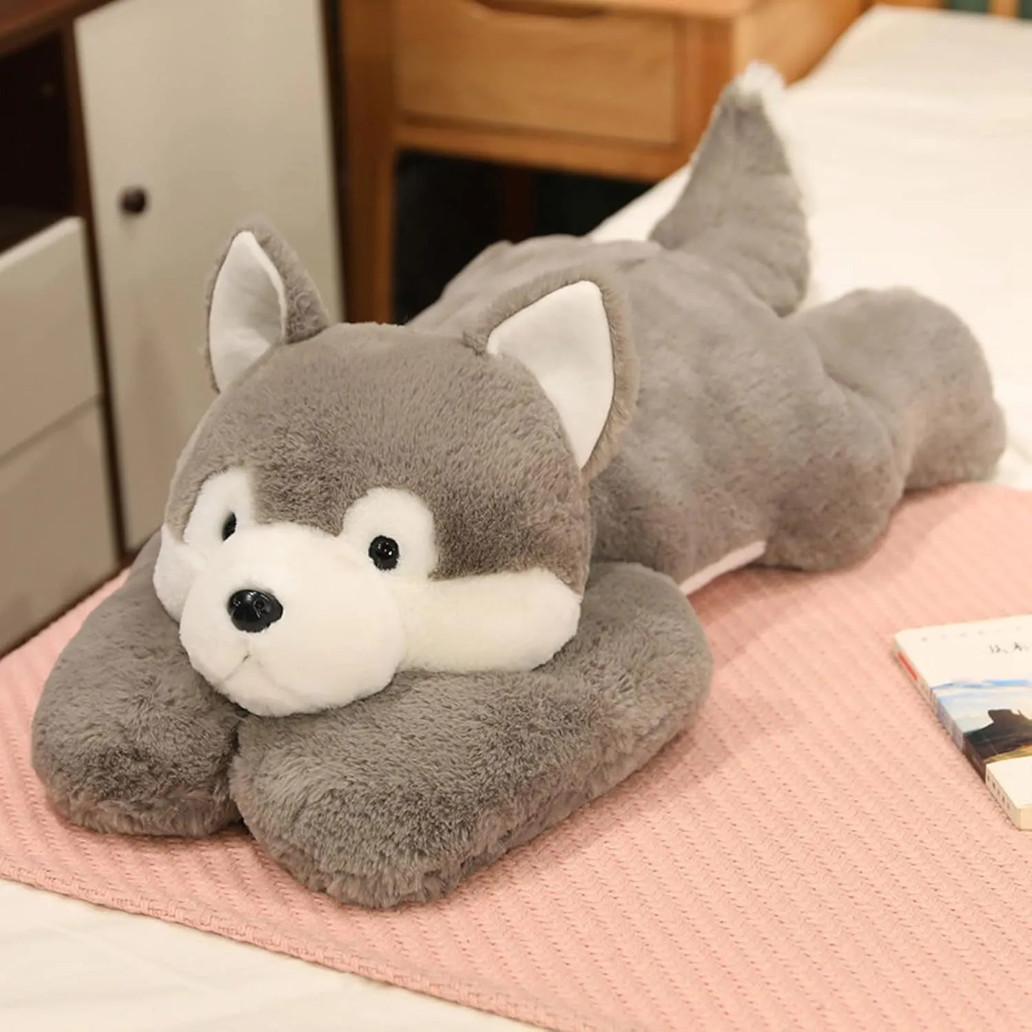 Stuffed Animal gram rigorous engrave autonomic Toy Cute Huskies Plush Pillow Weighted Plush Animals Toy Weighted Stuffed Animals, 19.7" 3.3lbs Weighted Husky 