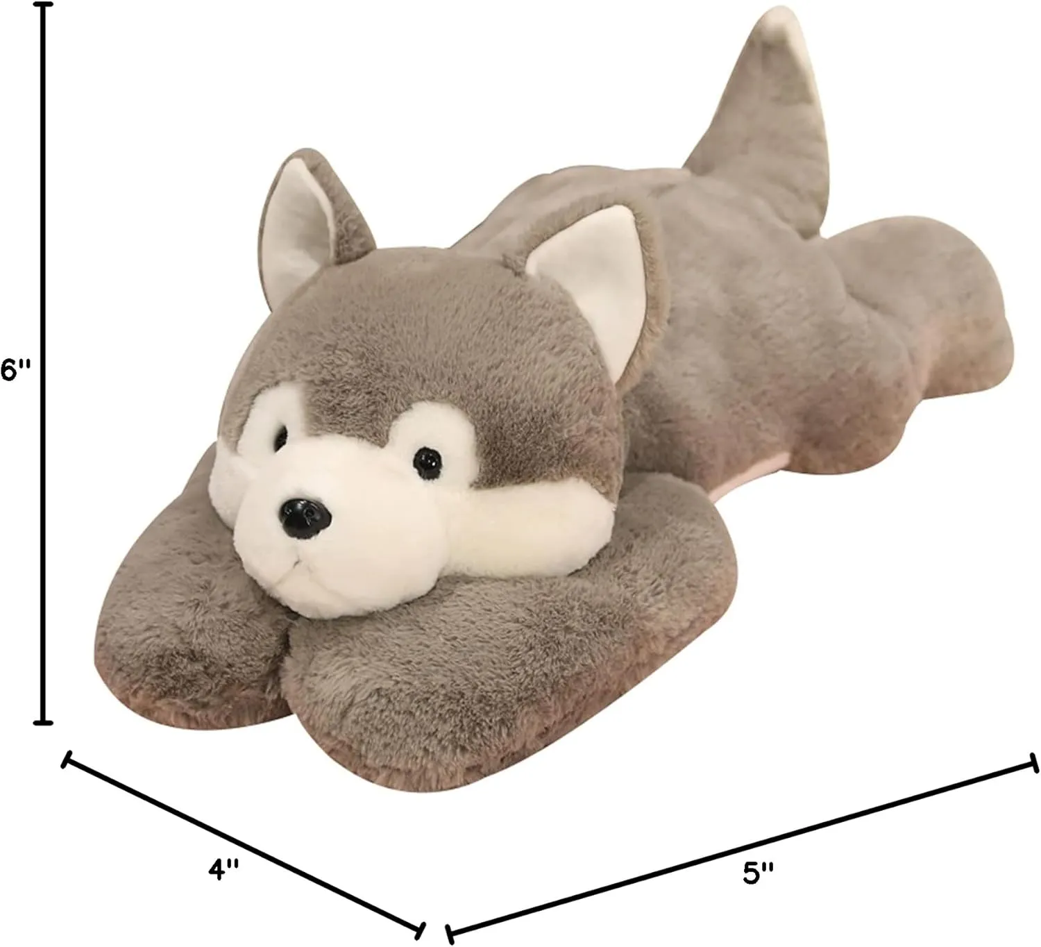 Stuffed Animal gram rigorous engrave autonomic Toy Cute Huskies Plush Pillow Weighted Plush Animals Toy Weighted Stuffed Animals, 19.7" 3.3lbs Weighted Husky 