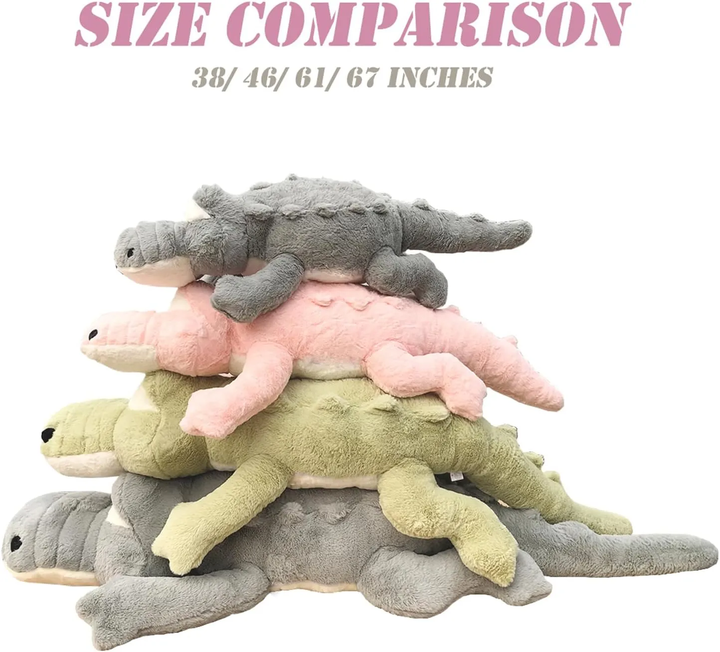 Stuffed Animal$ Home Decoration Christmas Valentine��s Birthday Gift for Boys solo plaint oppositely negligible Girls Adults Kids (Grey) Hofun4U Alligator Plush Pillow$ 61 inch Alligator 