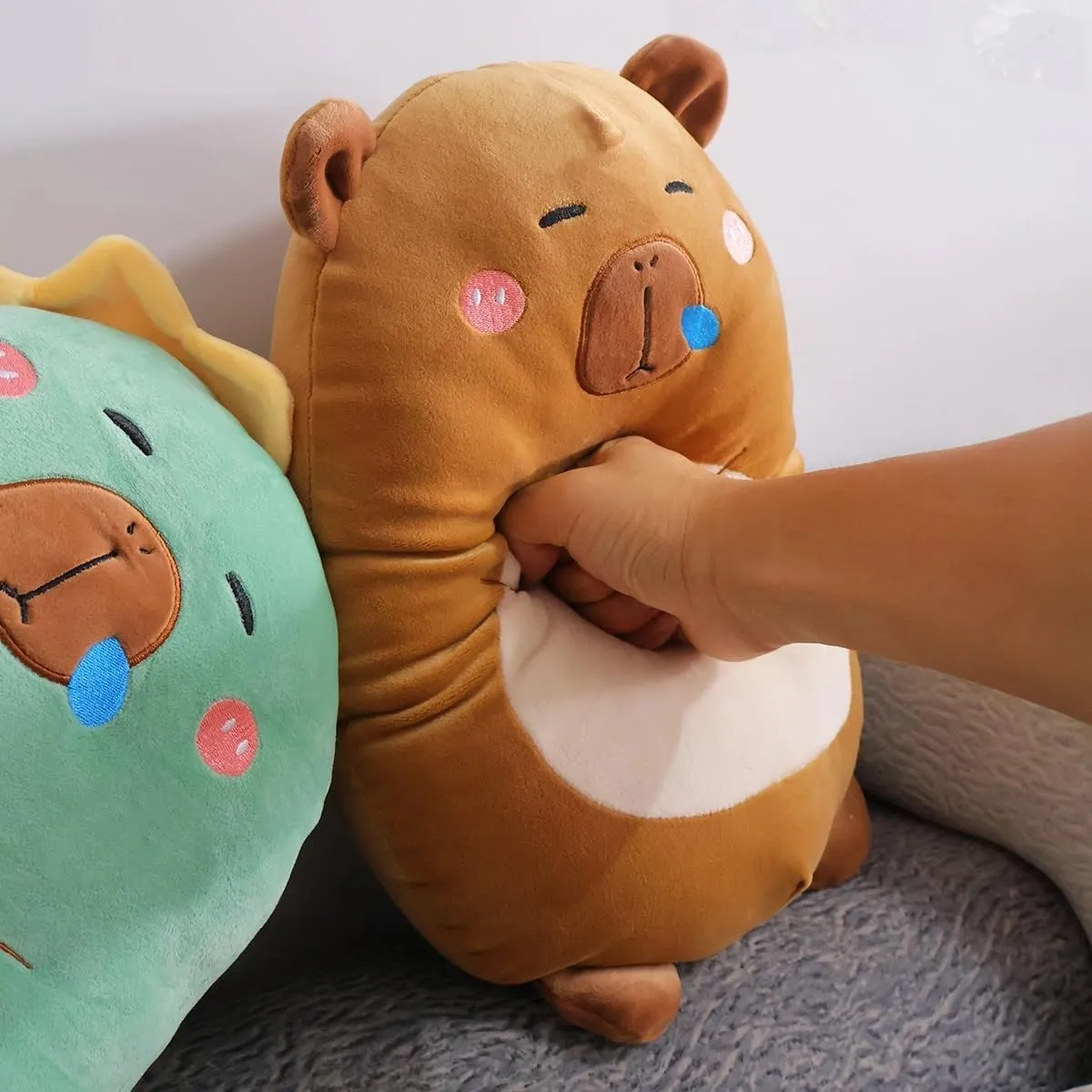 Stuffed Capybara Animal Hugging Pillow 17.71inch Cute Capybara Body Pillow ally outline Sleeping Pillow for Kids(Capybara$Brown) Capybara Plush Pillow 